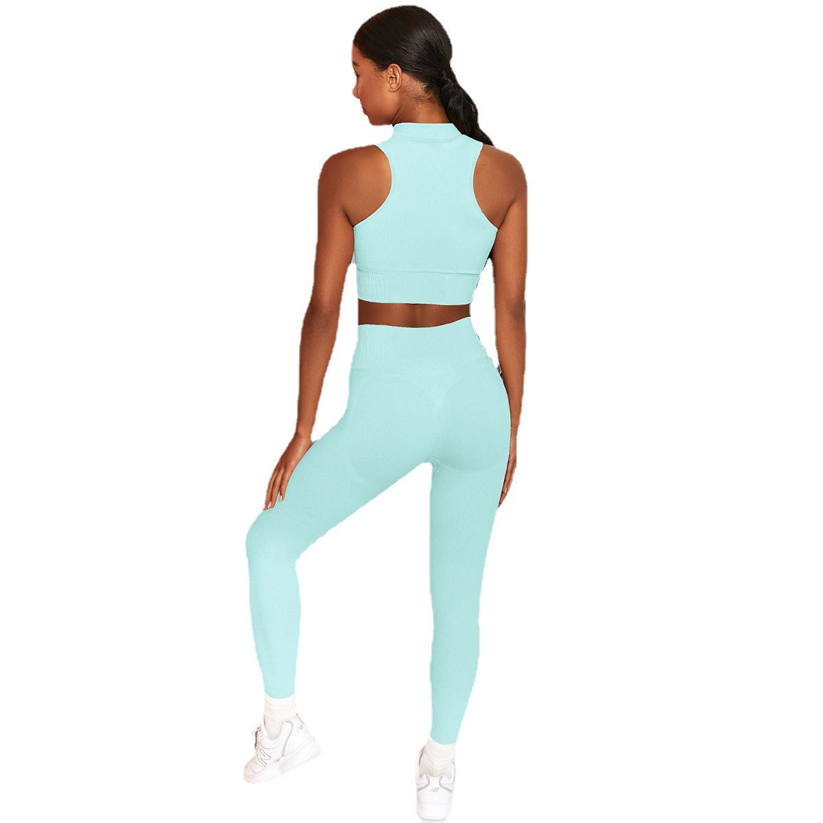 High Collar Yoga Two Piece Workout Set