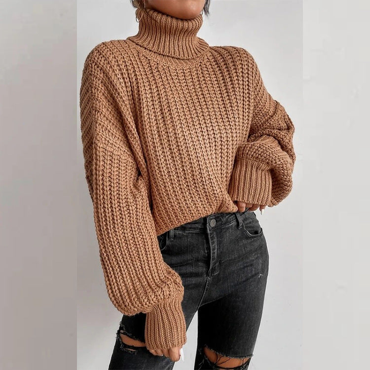 Knitted Loose Pullover Turtleneck Sweater