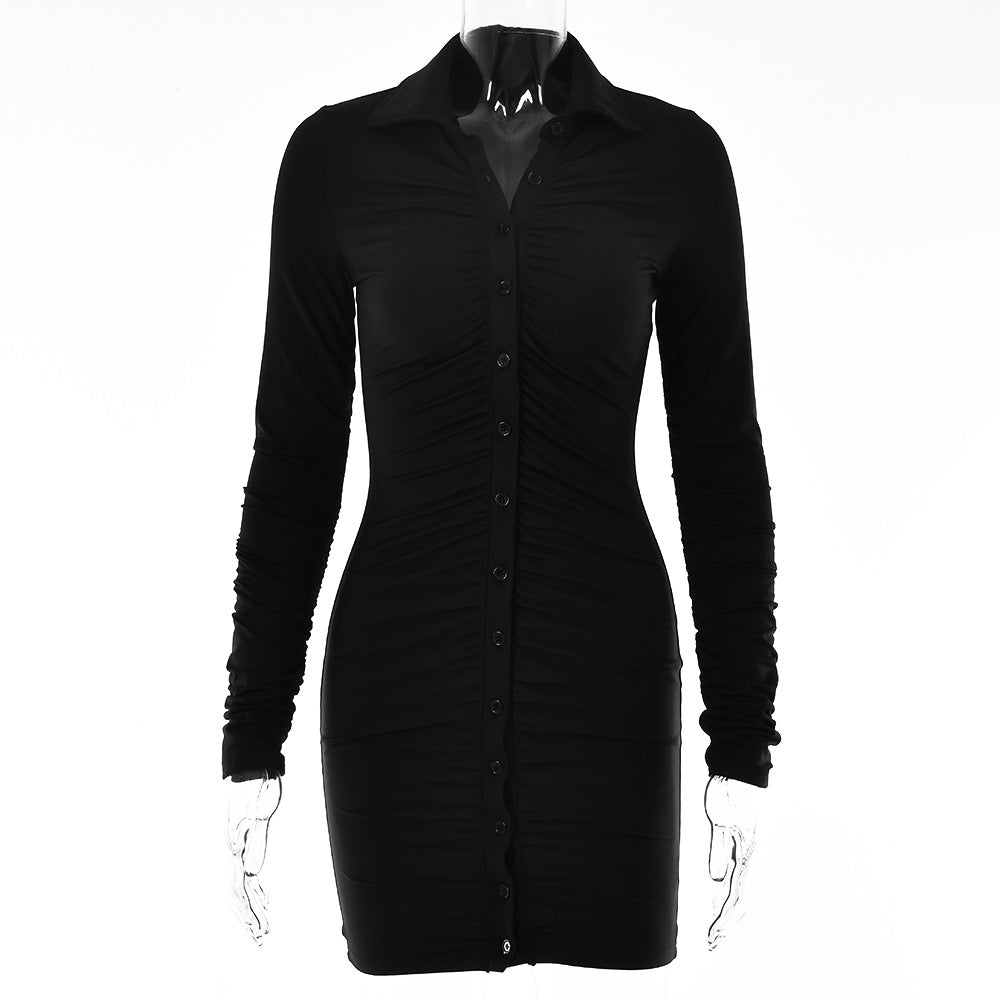 Collared Bodycon Button Up Dress