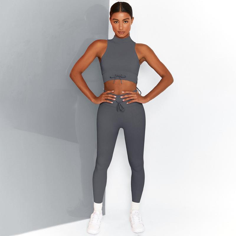 High Collar Yoga Two Piece Workout Set