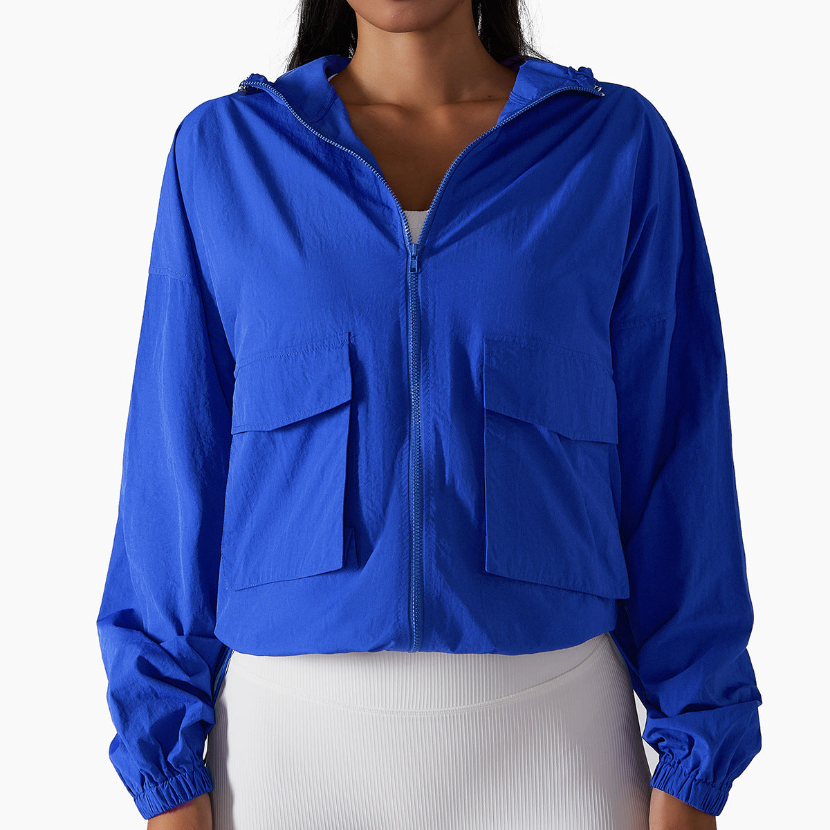 Drawstring Windbreaker Jacket