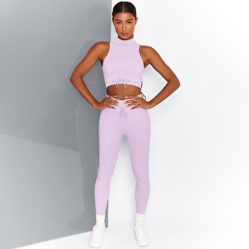 High Collar Yoga Two Piece Workout Set