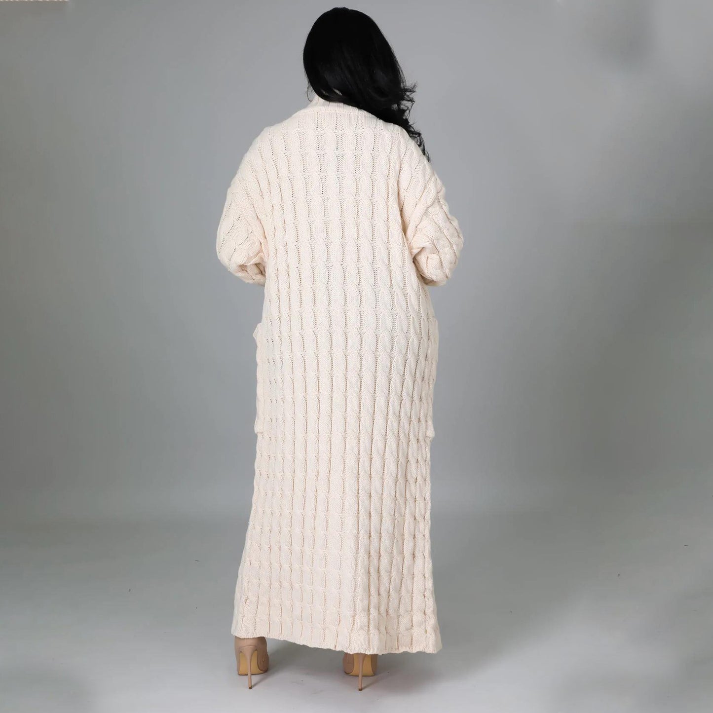 Long Cable Knitted Cardigan