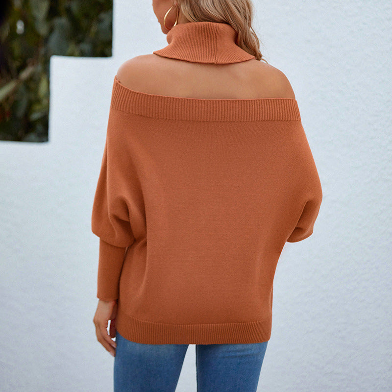 Cold Shoulder Turtleneck Sweater