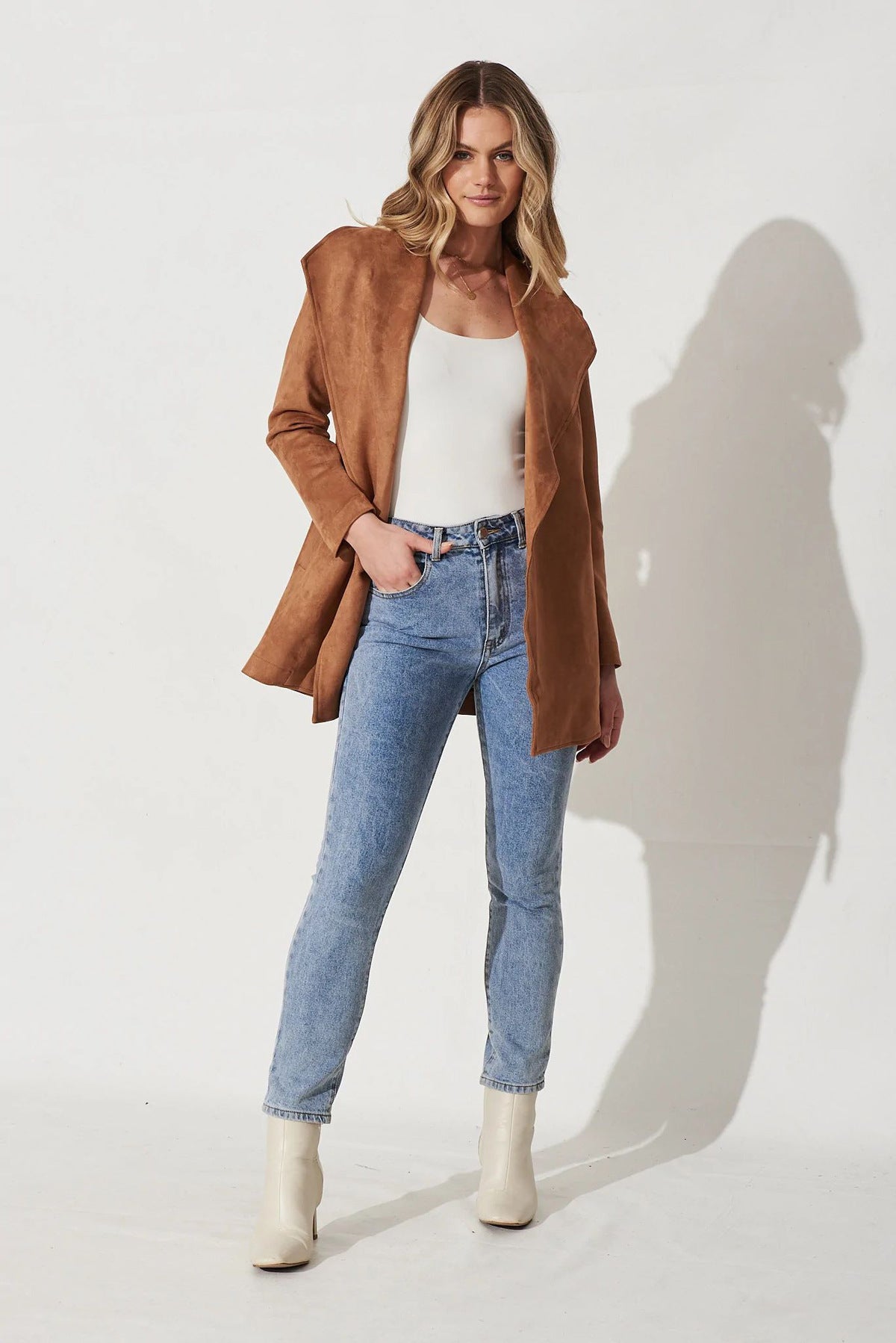 Suede Oversized Lapel Jacket