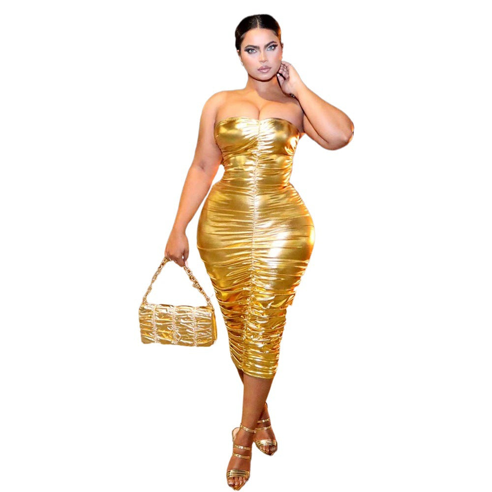 Shimmering Nights Metallic Bodycon Dress