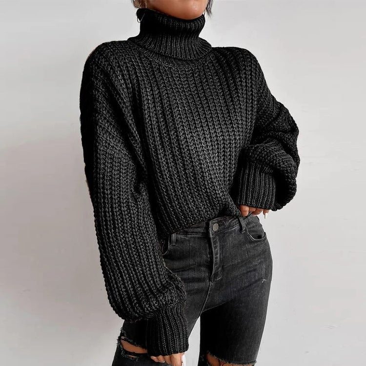 Knitted Loose Pullover Turtleneck Sweater