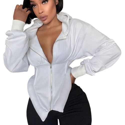 Front Zip Corset Style Hoodie