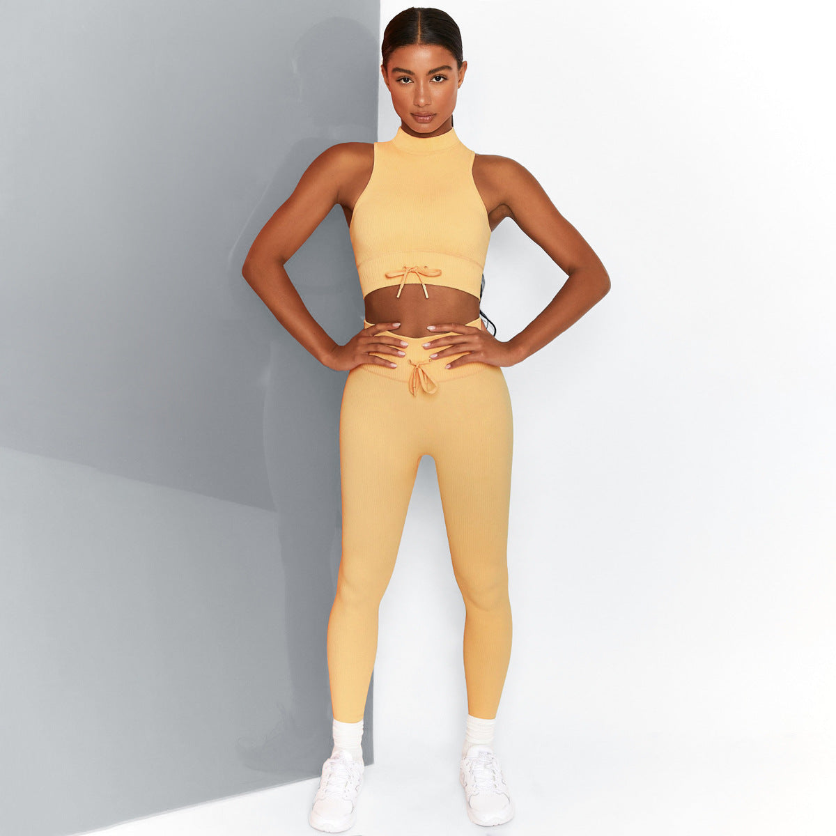 High Collar Yoga Two Piece Workout Set