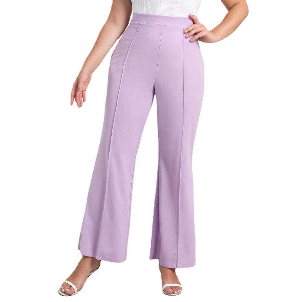 Plus Size Lavender Front Pleated Slacks