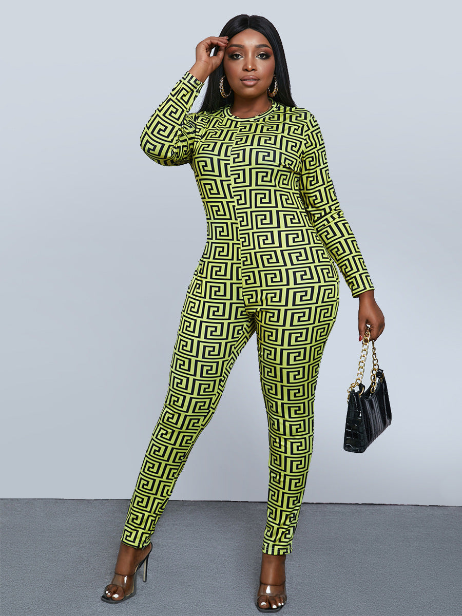 Tribal Print Plus Size Jumpsuit