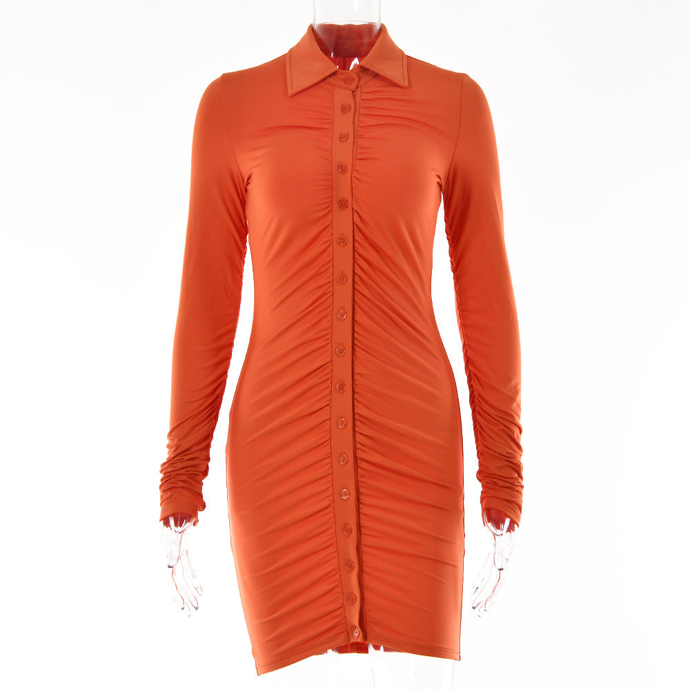 Collared Bodycon Button Up Dress