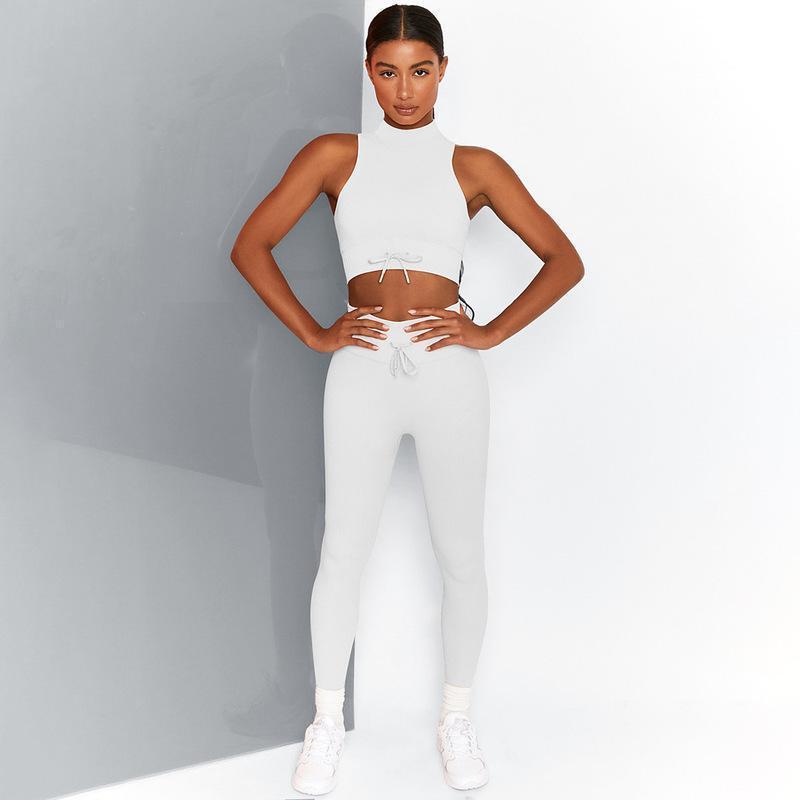 High Collar Yoga Two Piece Workout Set