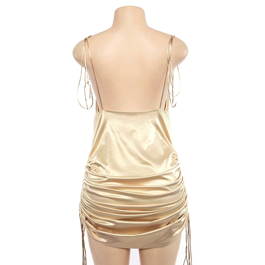 Ruched Mini Spaghetti Strap Dress