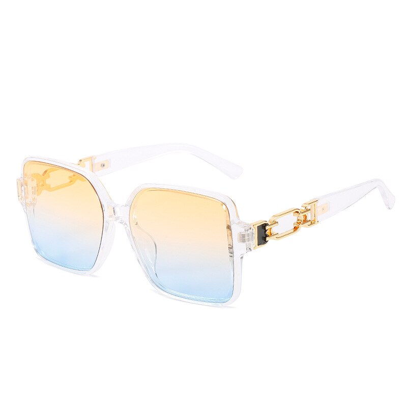 Gold Link Square Sunglasses