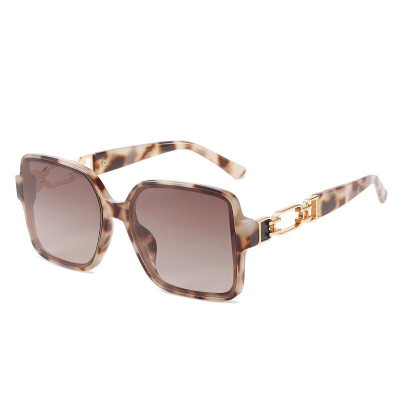 Gold Link Square Sunglasses