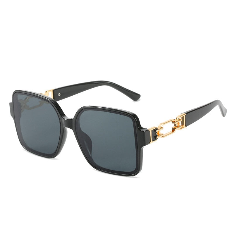 Gold Link Square Sunglasses