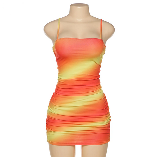 Tie-Dye Open Backless Dress