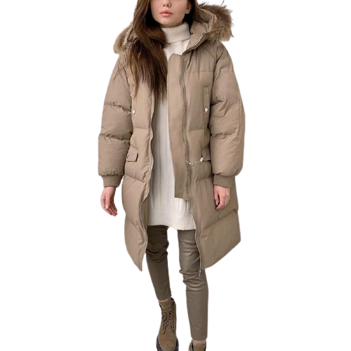 Neutral Fur Hooded Parka