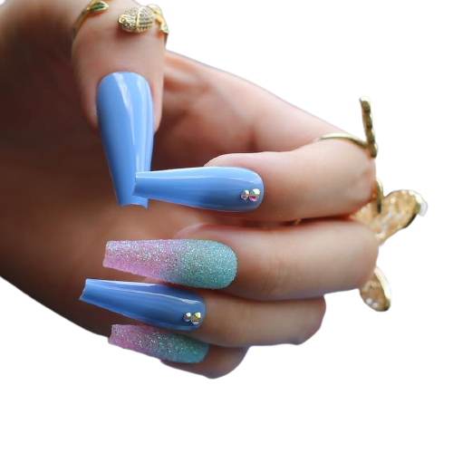 Pastel Shimmer Acrylic Nails