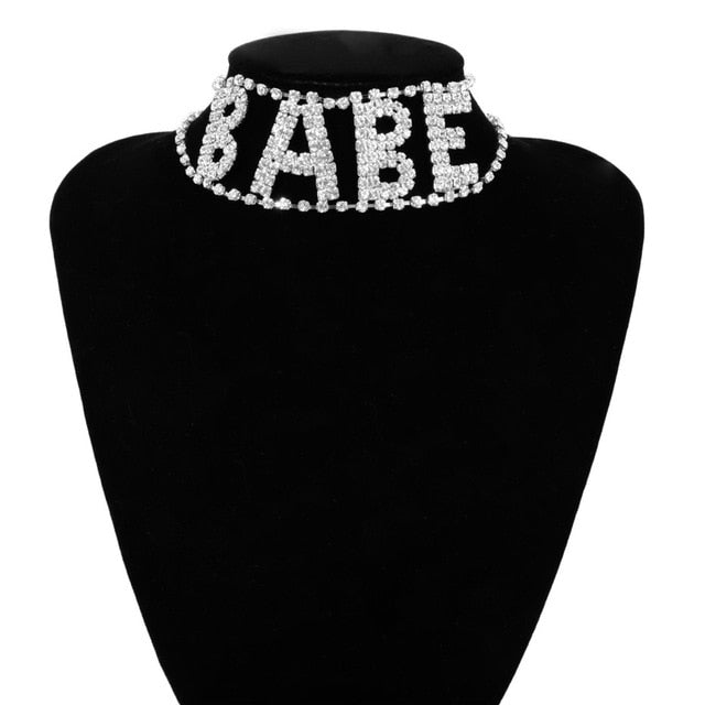 Moody Rhinestone Choker - IBADDIE