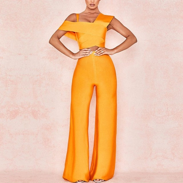 Orange Two Piece Pants Set - IBADDIE