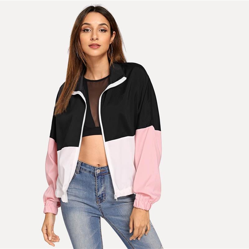 Pink Colorblock Windbreaker - IBADDIE