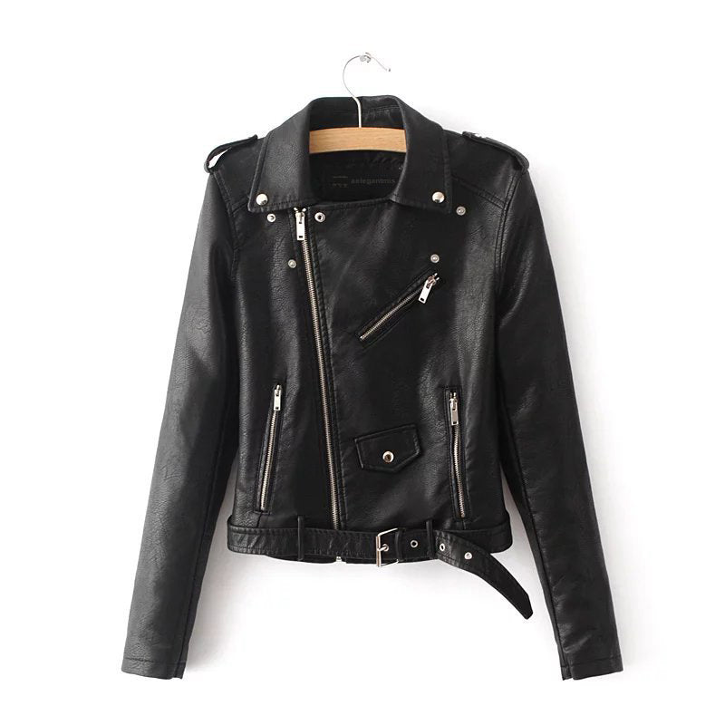 Short Faux Leather Side Zip Jacket - IBADDIE