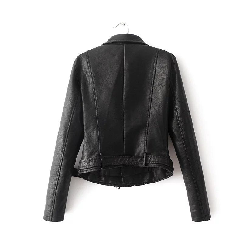 Short Faux Leather Side Zip Jacket - IBADDIE