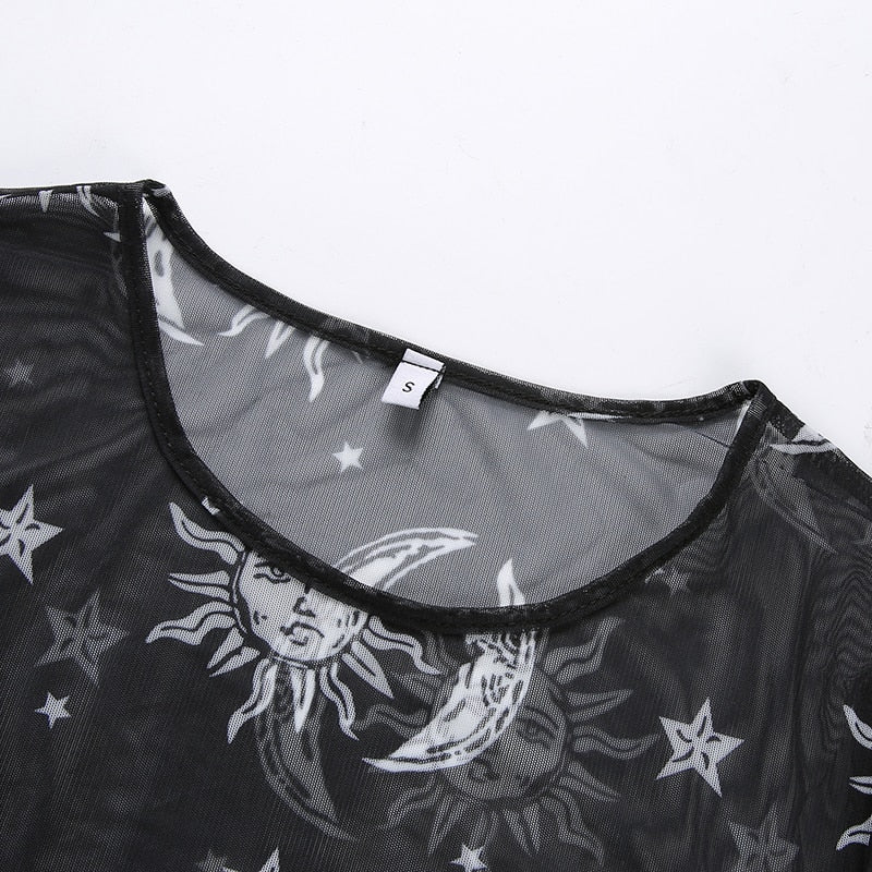 Sheer Sun Moon Stars Top