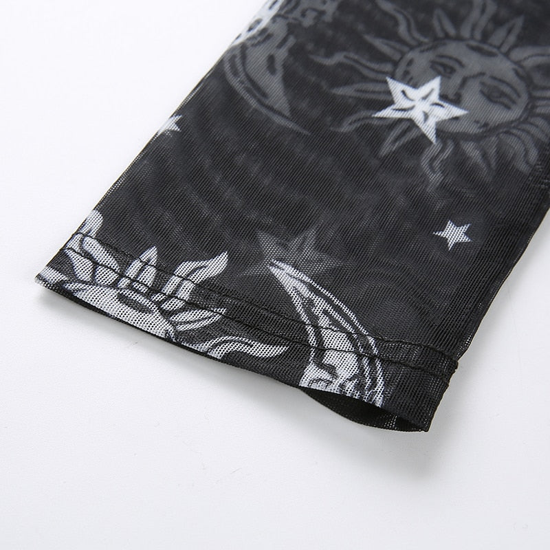 Sheer Sun Moon Stars Top