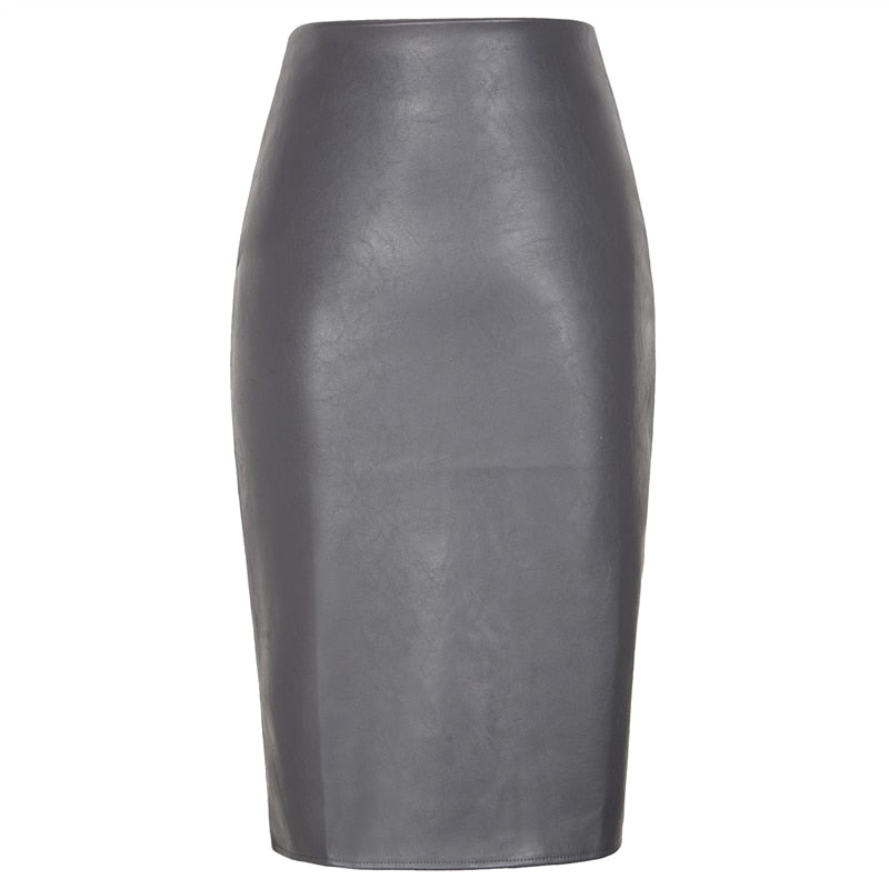 Sasha PU Leather Midi Skirt - IBADDIE