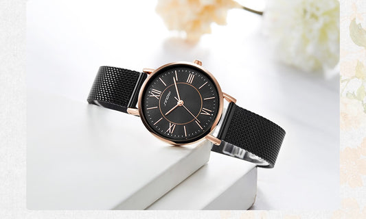 Classic Black & Gold Women's Watch - IBADDIE