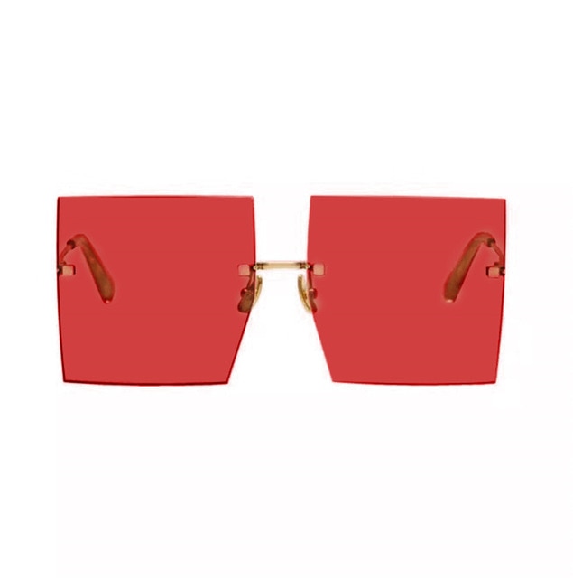 Rimless Over-Sized Square Sunglasses - IBADDIE