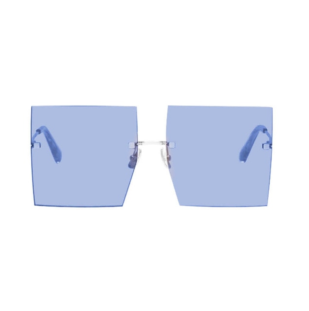 Rimless Over-Sized Square Sunglasses - IBADDIE