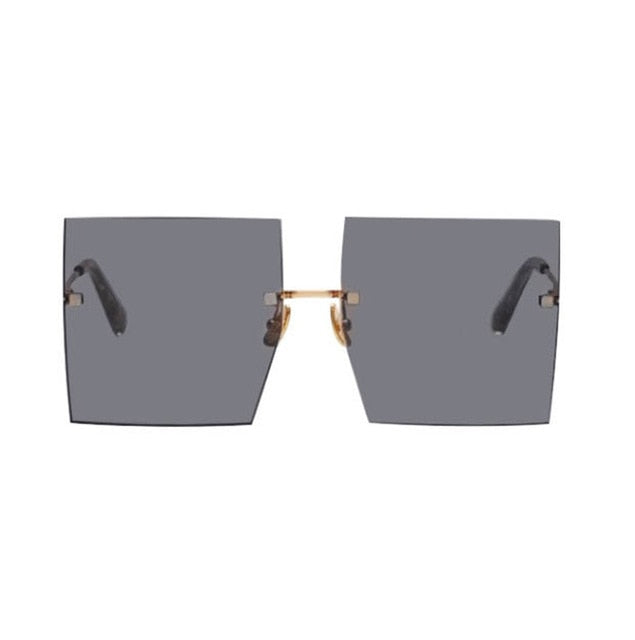 Rimless Over-Sized Square Sunglasses - IBADDIE