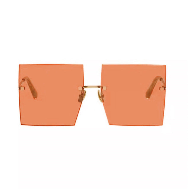 Rimless Over-Sized Square Sunglasses - IBADDIE