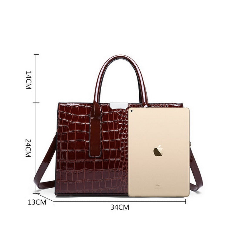 Crocodile Pattern Handbag - IBADDIE