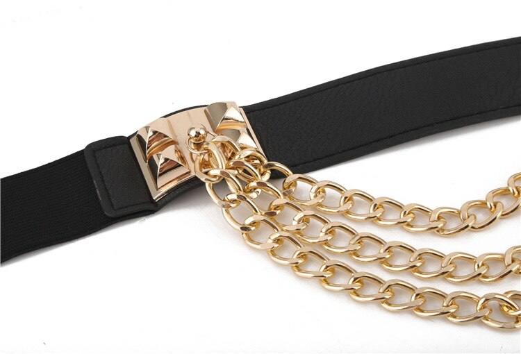 Luxe Gold Chain Elastic Belt - IBADDIE