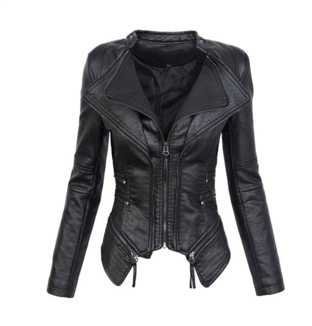 Lala PU Leather Moto Jacket