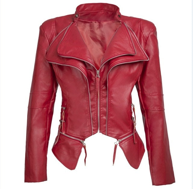 Lala PU Leather Moto Jacket