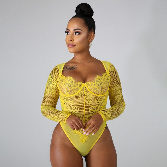 Lace Embroided Bodysuit - IBADDIE