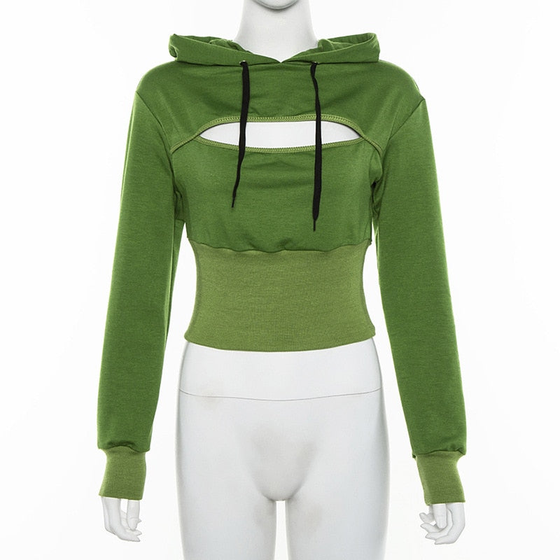 Green Peek-A-Boo Hoodie - IBADDIE