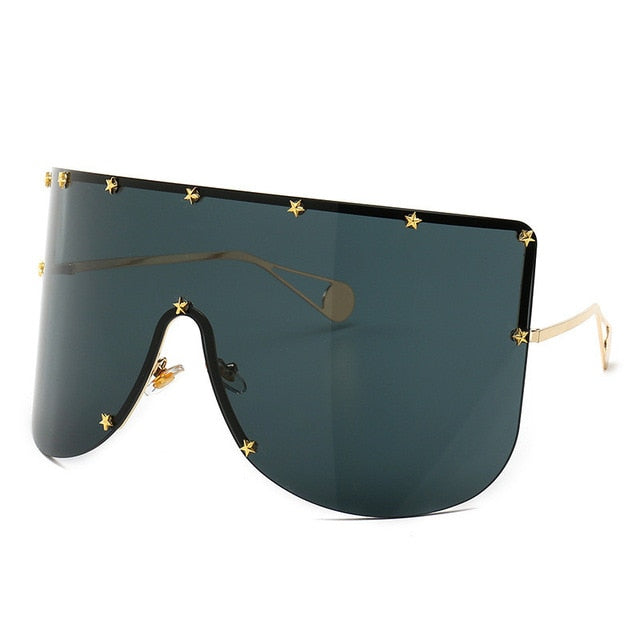 Studded XL Mirrored Sunglasses