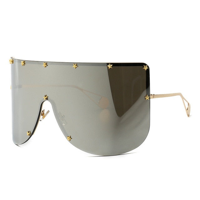 Studded XL Mirrored Sunglasses