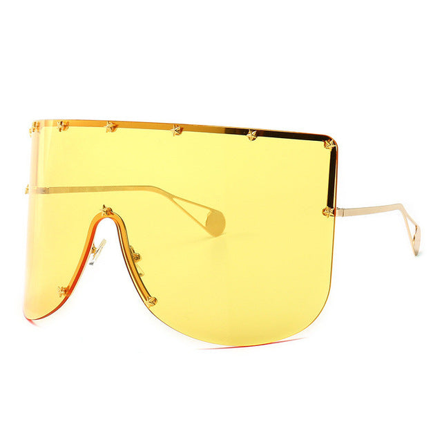 Studded XL Mirrored Sunglasses