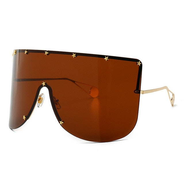 Studded XL Mirrored Sunglasses