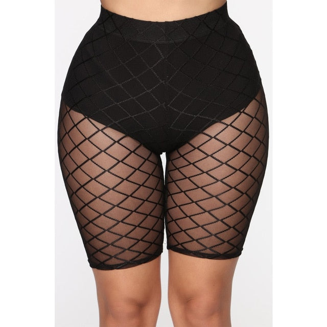 Sheer High Waist Biker Shorts - IBADDIE