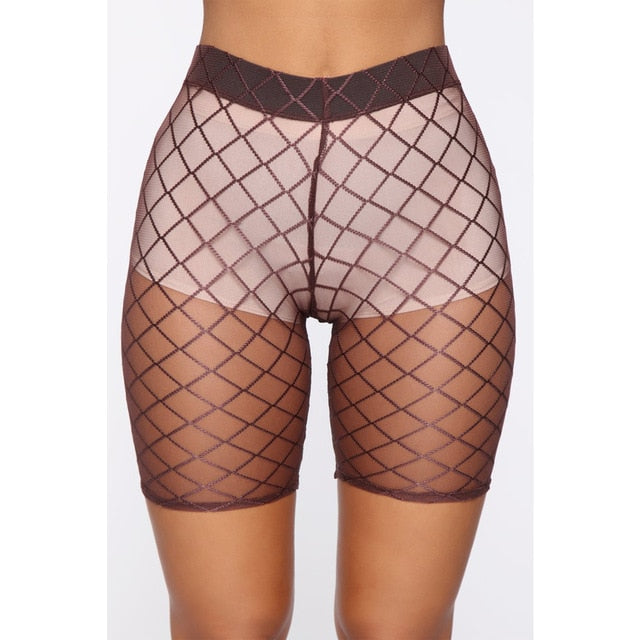 Sheer High Waist Biker Shorts - IBADDIE