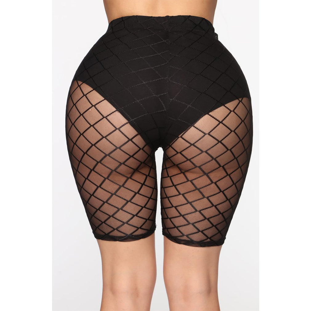 Sheer High Waist Biker Shorts - IBADDIE